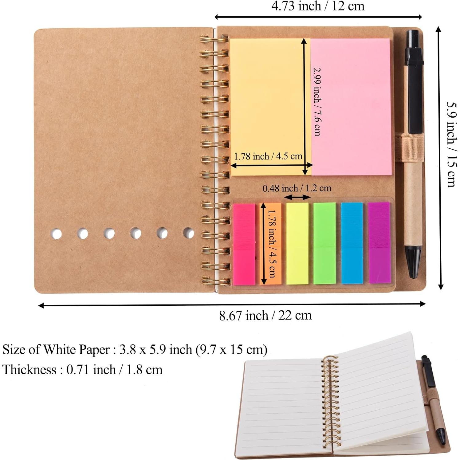 2 Paquetes Cuadernos Espirales WILFANS con Notas Adhesivas