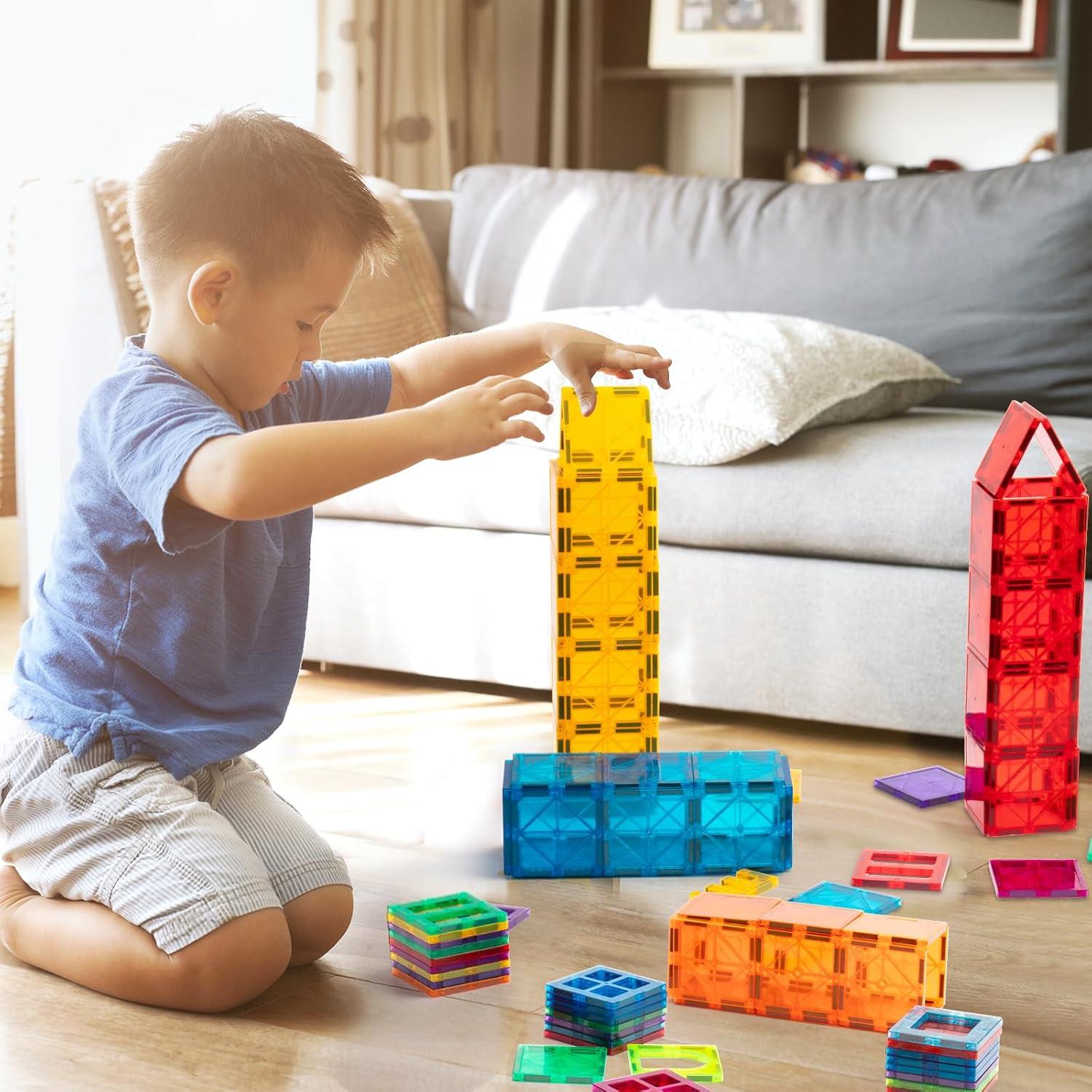 Azulejos Magnéticos FNJO 60 PCS Juguete STEM para Niños