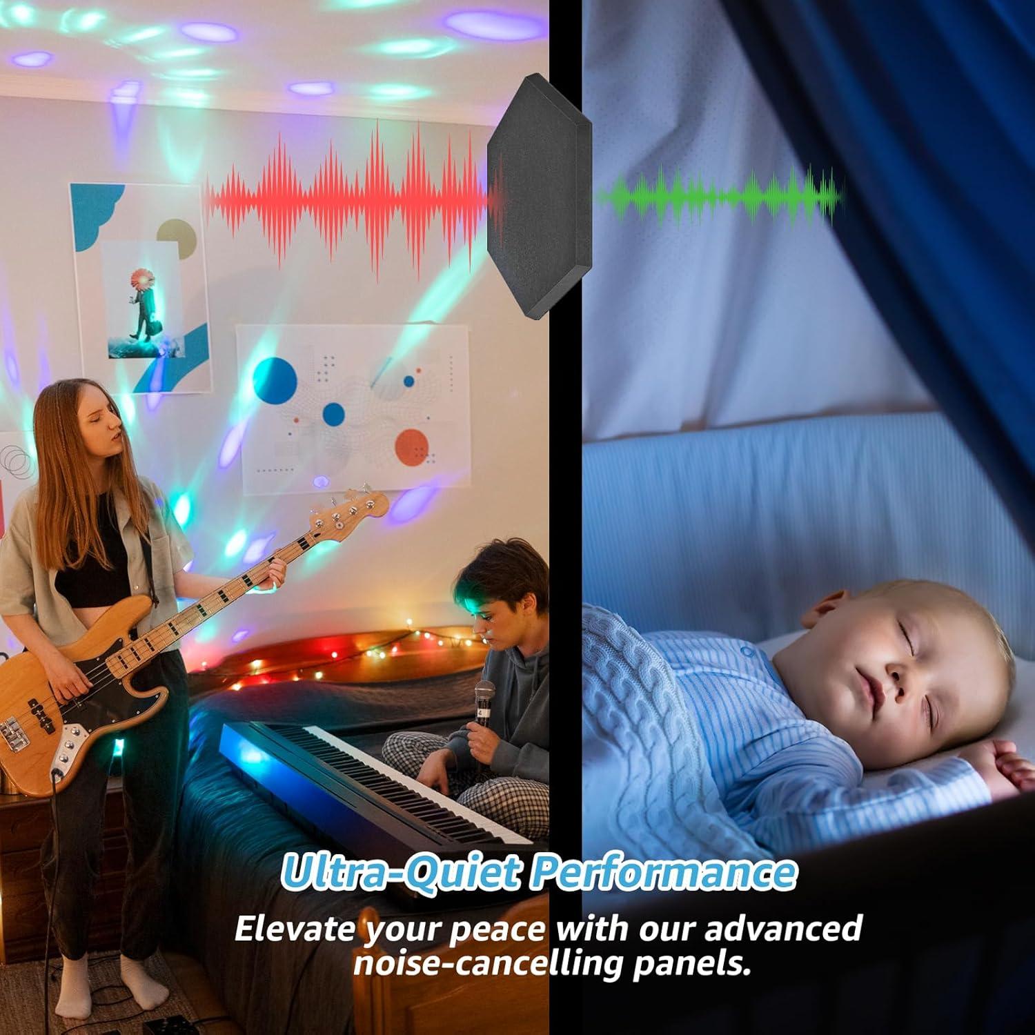 Paneles Acústicos Hexagonales Art3d 12 Pcs Cubo Negro