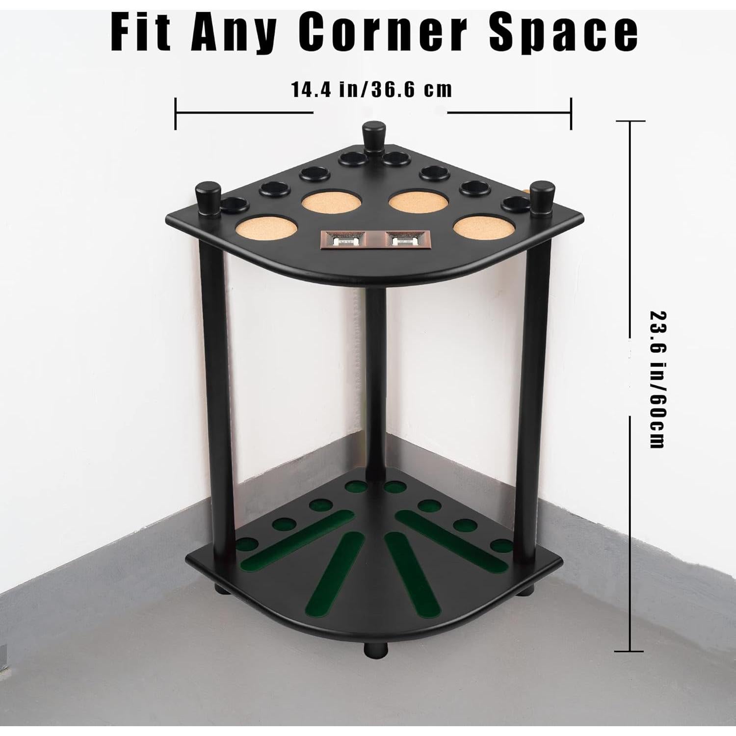 Soporte de palo de billar Billmart negro para 8 tacos y bolas