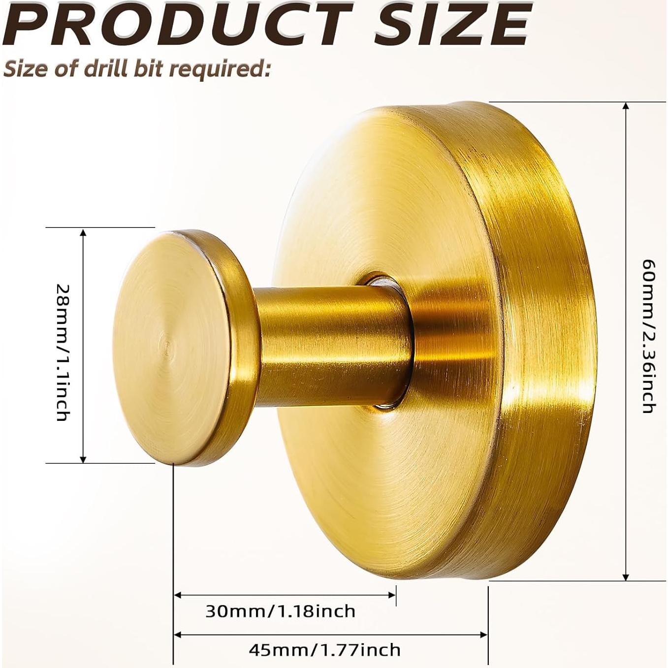 Ganchos de Ventosa Reutilizables Supopular Oro Cepillado 2 Unidades