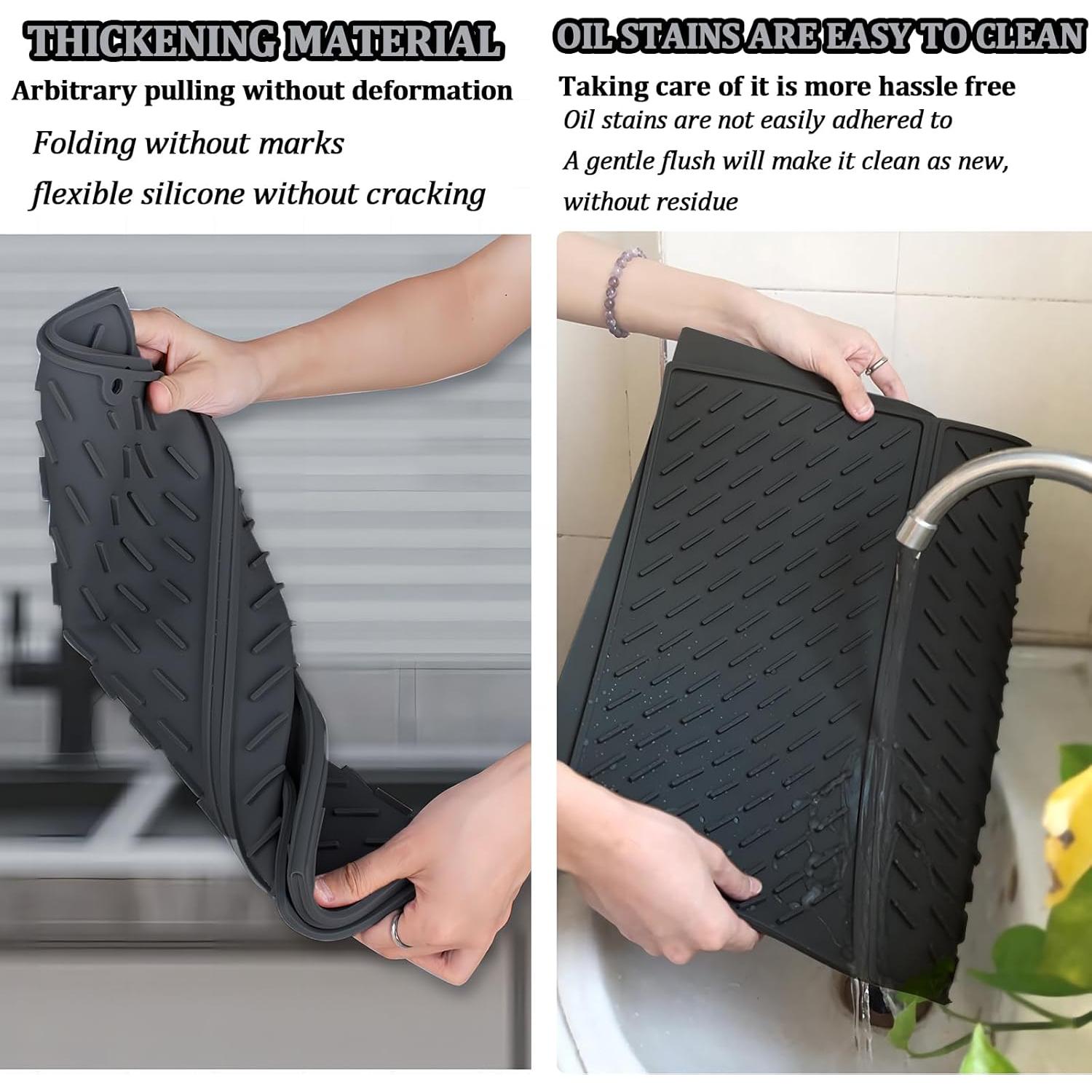 Alfombrilla para Secar Platos Silicona Puliyunxiang 61x41cm Negra