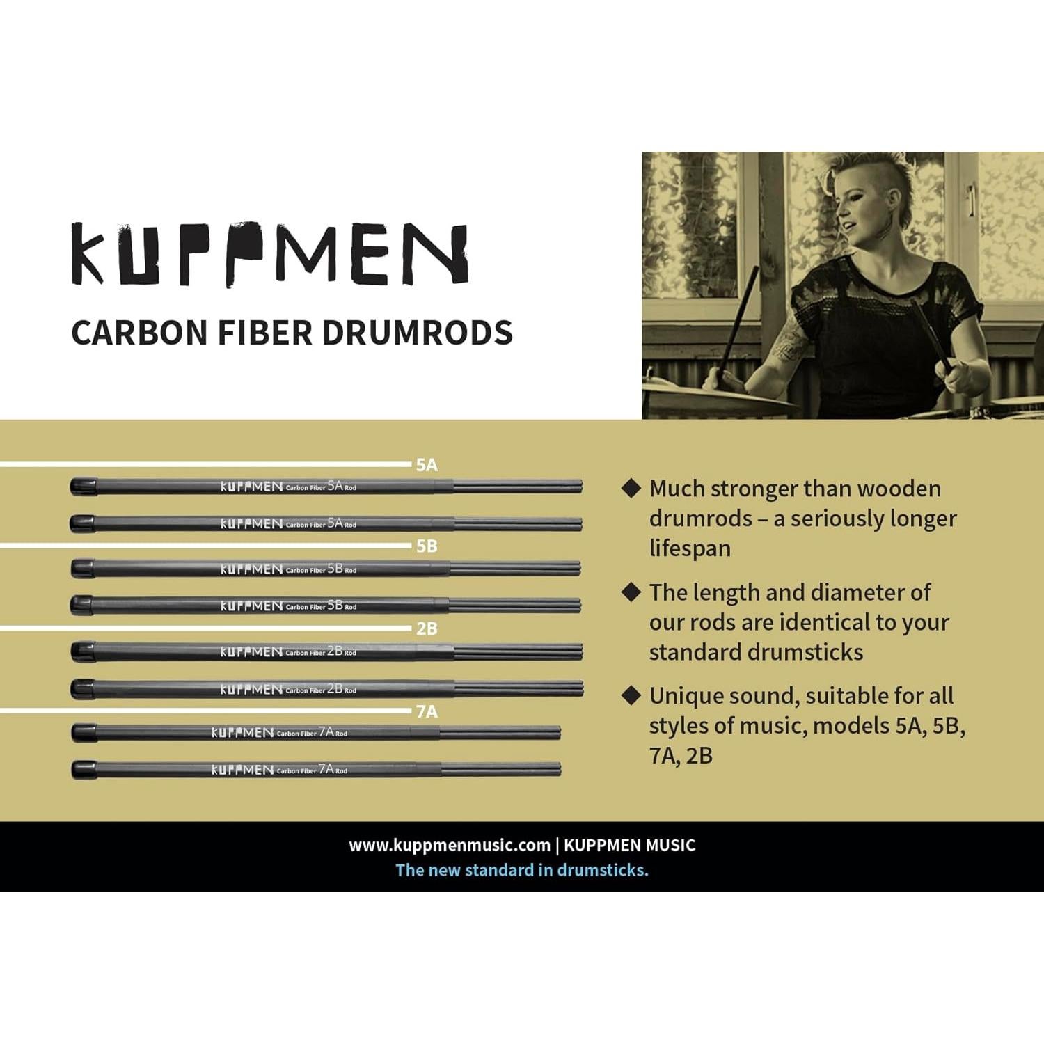 Baquetas Kuppmen CFDR7A de Fibra de Carbono 38.74 cm