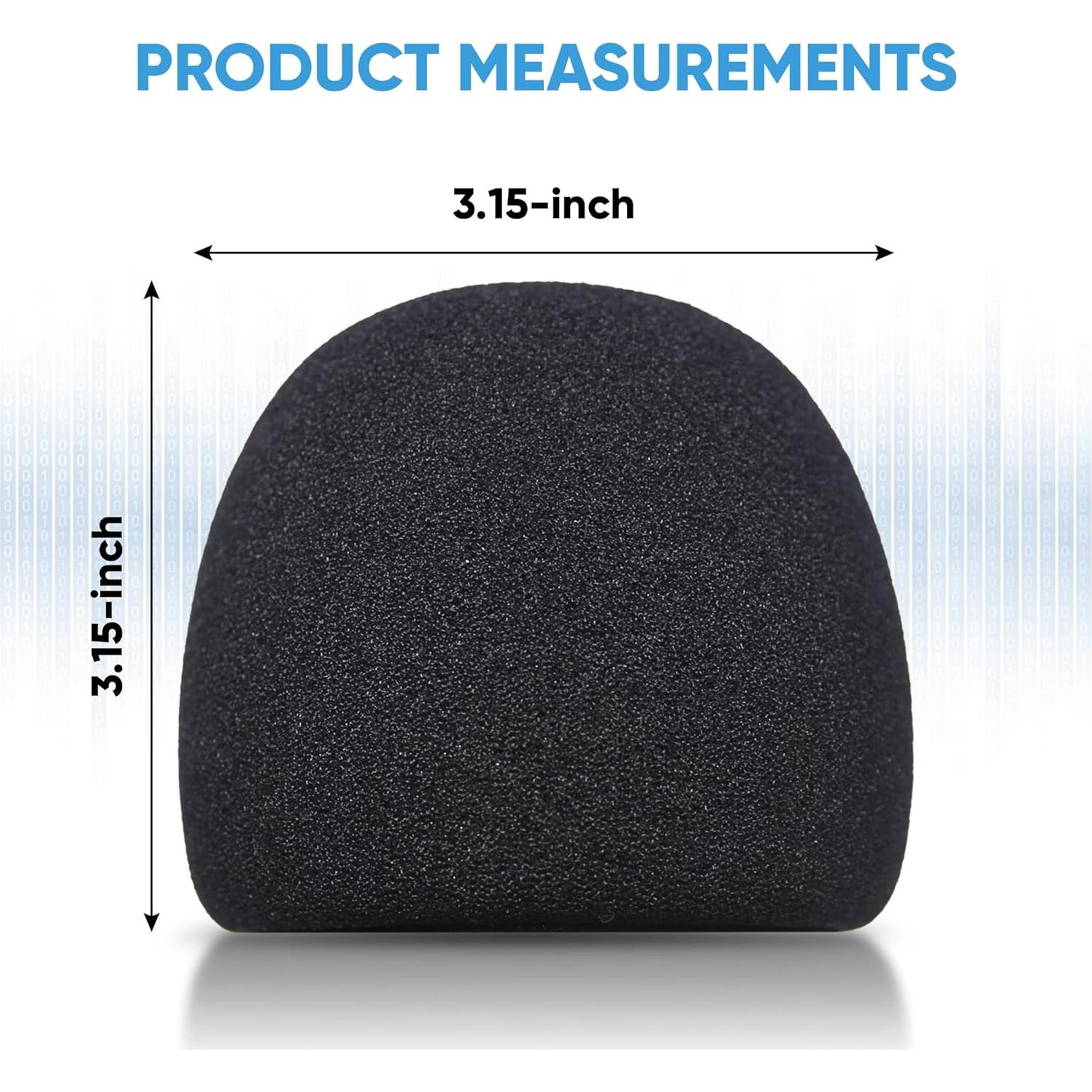 Foam Windscreen for Blue Yeti Microphone - Pop Filter Cover made from Quality Sponge Material that Filters Unwanted Recording and Background Noises - Black Color