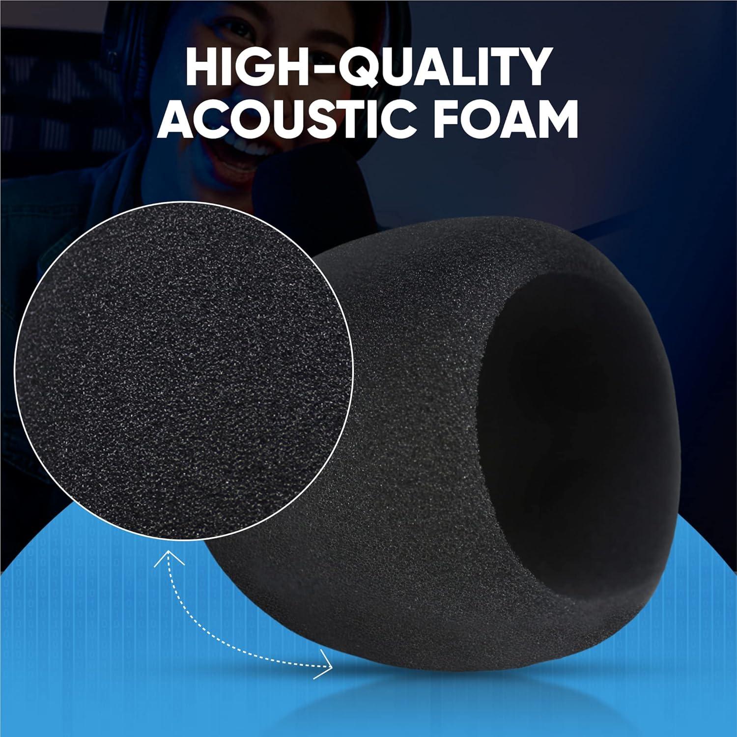 Foam Windscreen for Blue Yeti Microphone - Pop Filter Cover made from Quality Sponge Material that Filters Unwanted Recording and Background Noises - Black Color