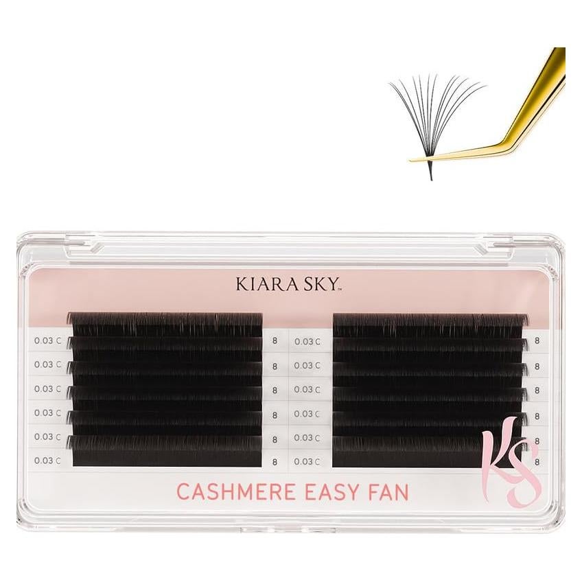 Extensiones de Pestañas Kiara Sky Cashmere Easy Fan 8mm Negro