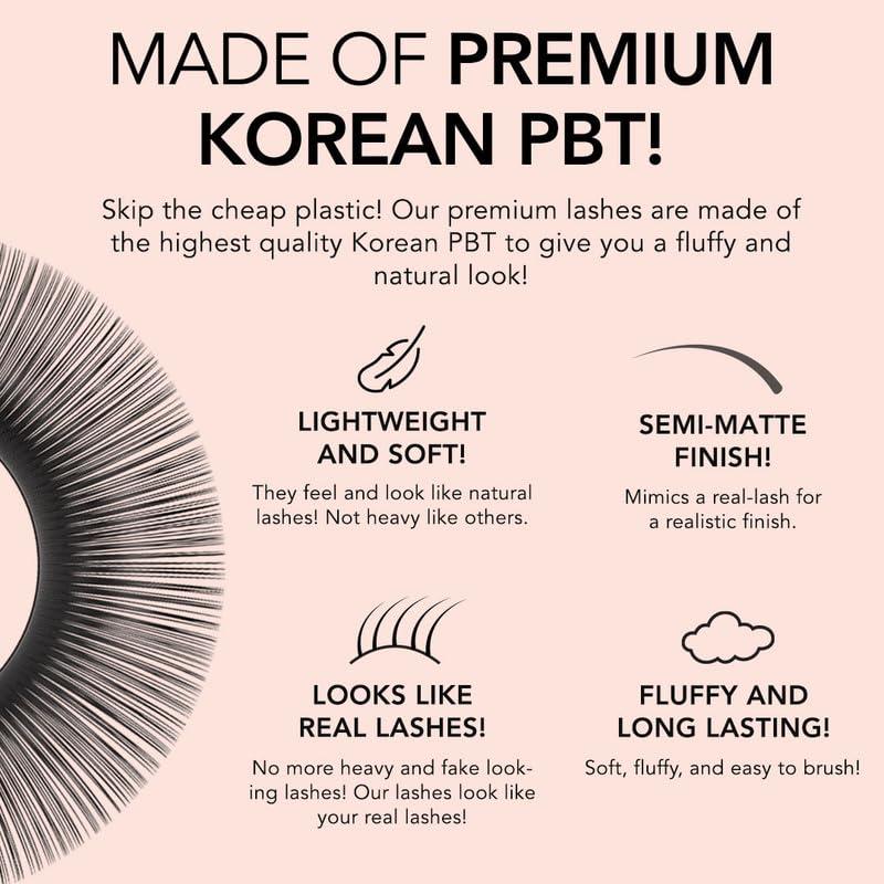 Extensiones de Pestañas Kiara Sky Cashmere Easy Fan 8mm Negro