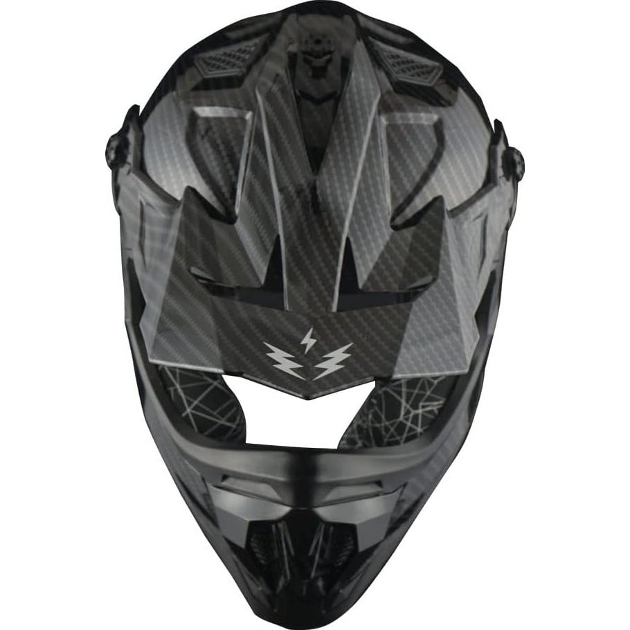 Casco de Motocross 1Storm JH601 Mediano Negro con Gafas y Guantes