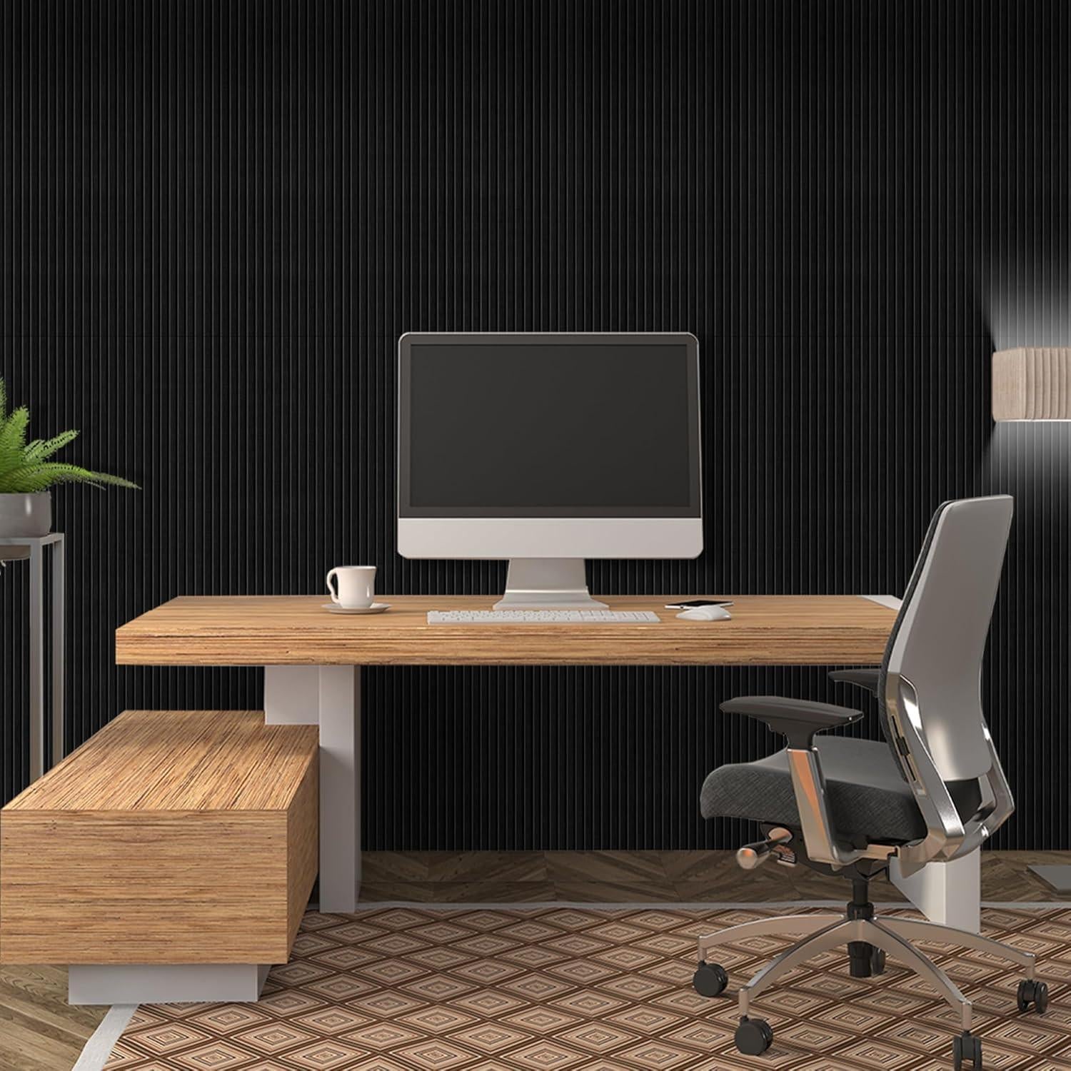 Paneles Acústicos Grandes BUBOS 120x60 cm Autoadhesivos Negro