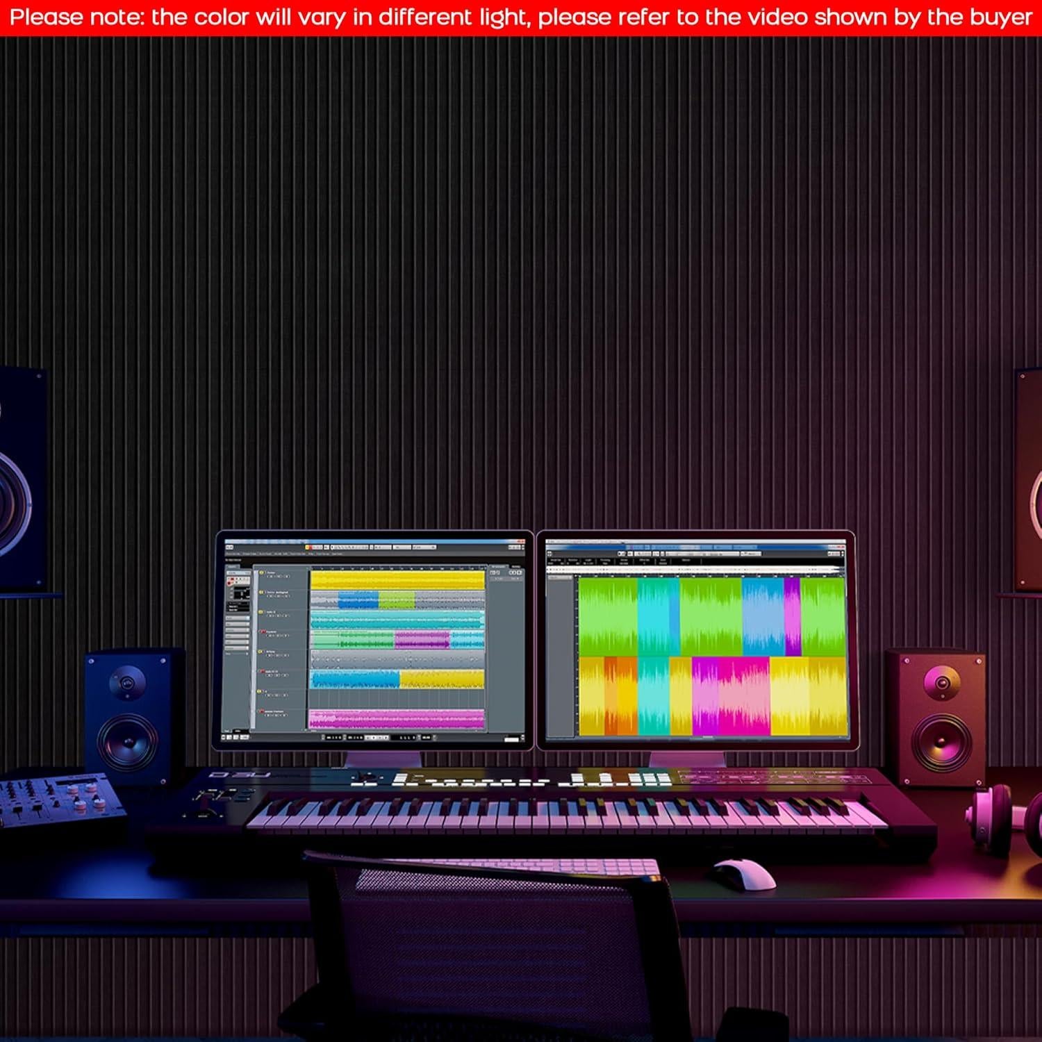 Paneles Acústicos Grandes BUBOS 120x60 cm Autoadhesivos Negro