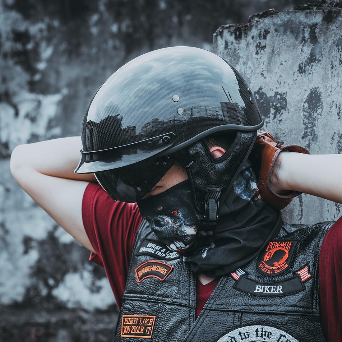 Casco VCOROS A200 Fibra Carbono Negro Brillante Mediano