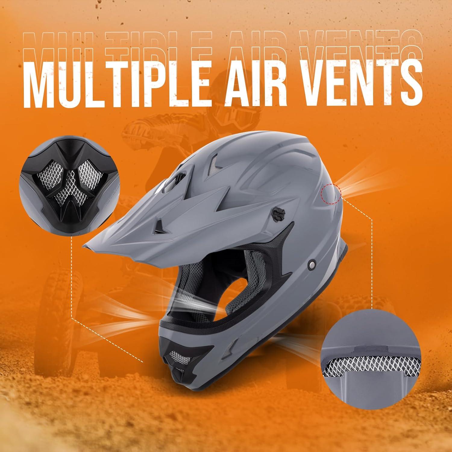 Casco de ATV OUMURS D001TY07311MB con Gafas y Guantes