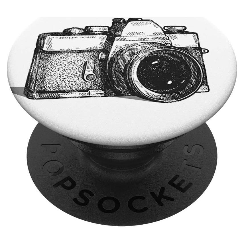 Soporte PopSockets Vintage Cámara Negro 4.1x1.3 cm