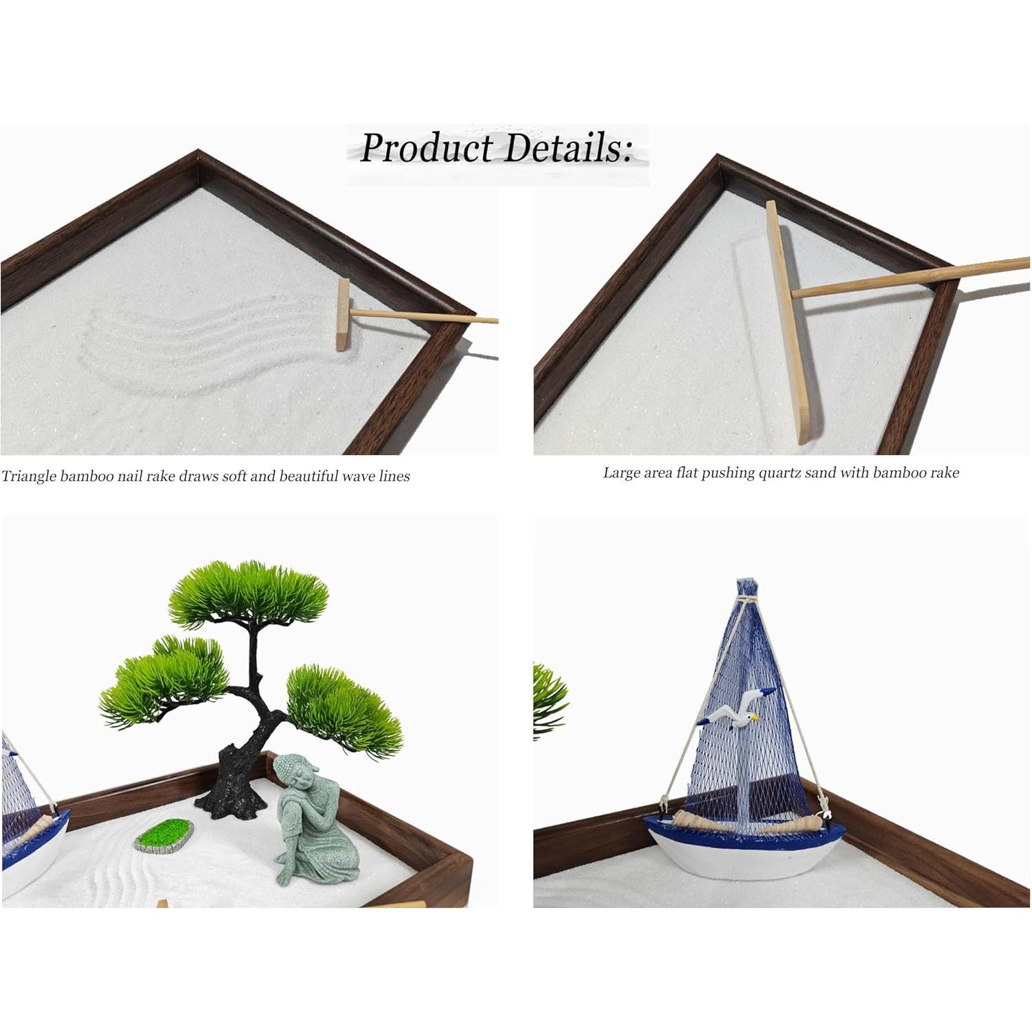 Kit de Jardín Zen Japonés DAZIMOU para Meditación - Rectangular