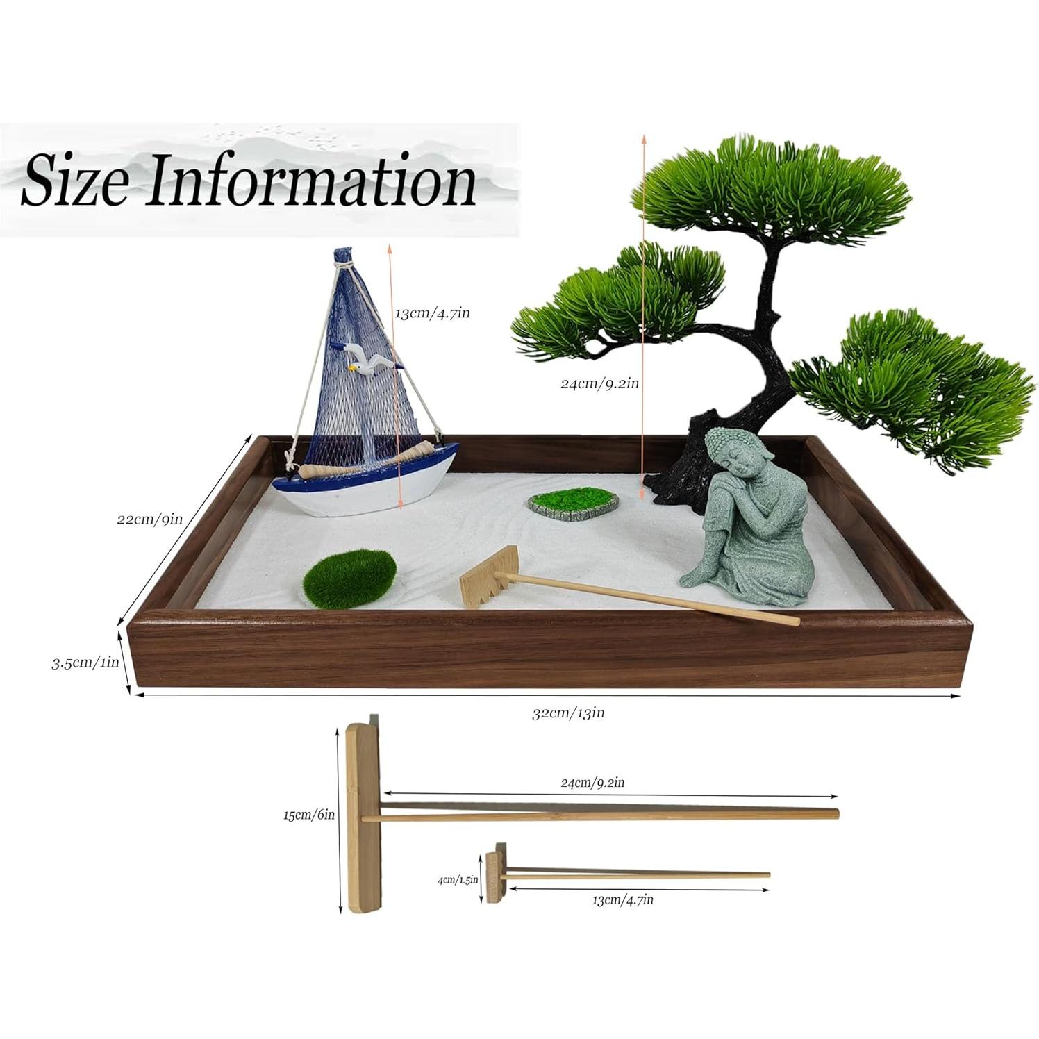Kit de Jardín Zen Japonés DAZIMOU para Meditación - Rectangular