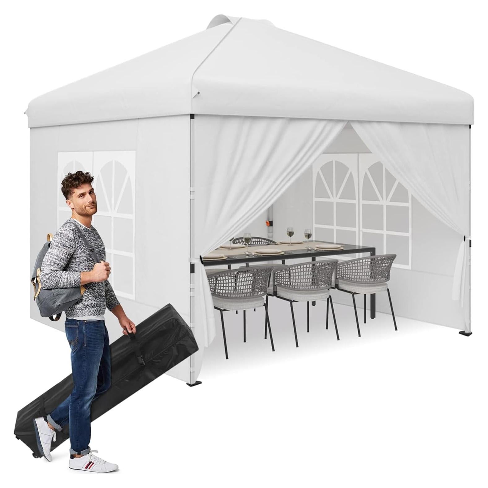 Carpa Plegable TINKLE WELL 2.44x2.44m Blanca para 6-8 Personas