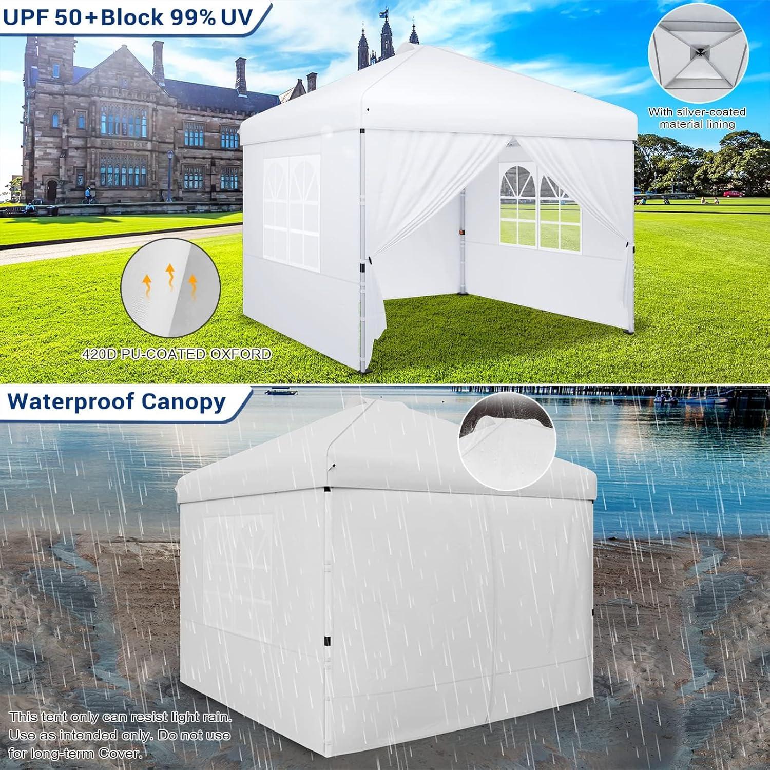 Carpa Plegable TINKLE WELL 2.44x2.44m Blanca para 6-8 Personas