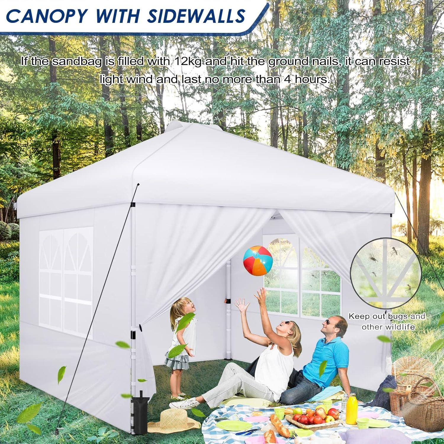 Carpa Plegable TINKLE WELL 2.44x2.44m Blanca para 6-8 Personas