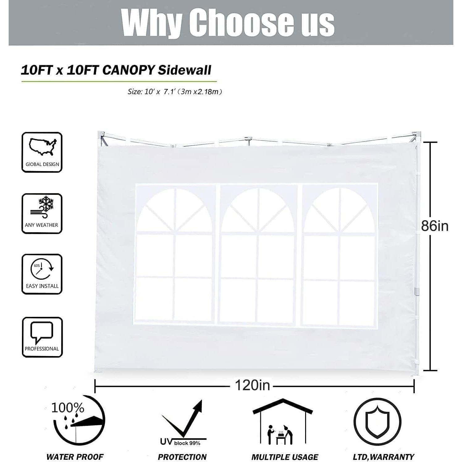 Pared Lateral para Carpa 10x10 SCOCANOPY Naranja Impermeable