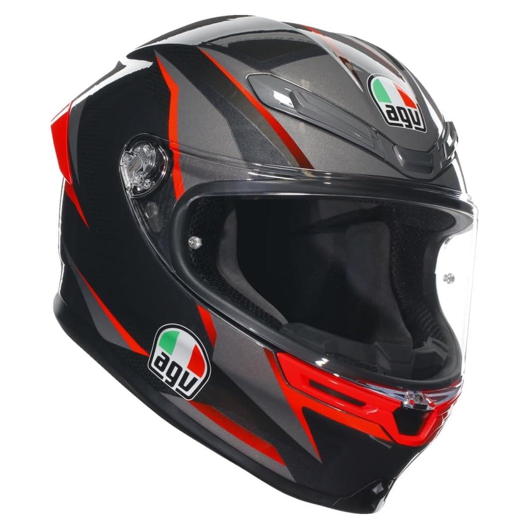 Casco AGV K6 S Slashcut Negro/Gris/Rojo XL Motociclismo