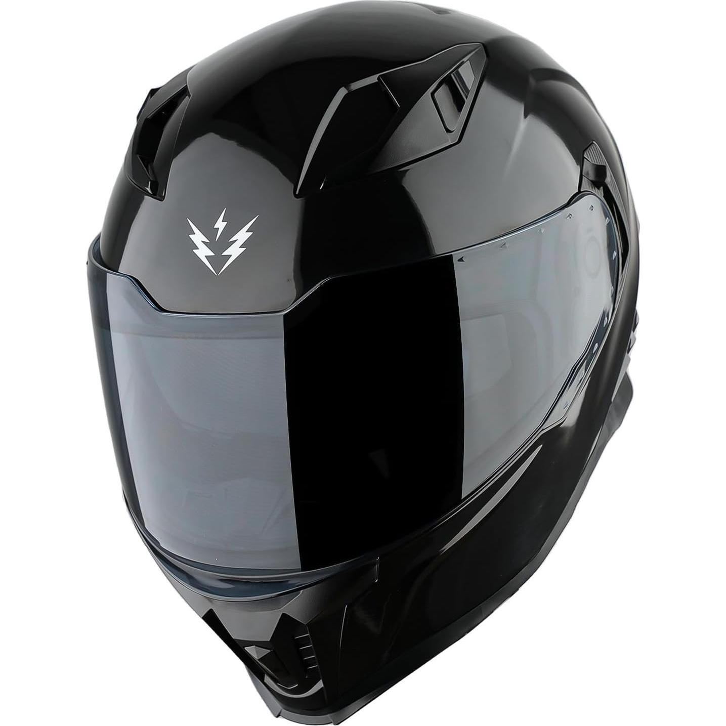 Casco Integral 1Storm KT828 Negro Brillante Doble Visor