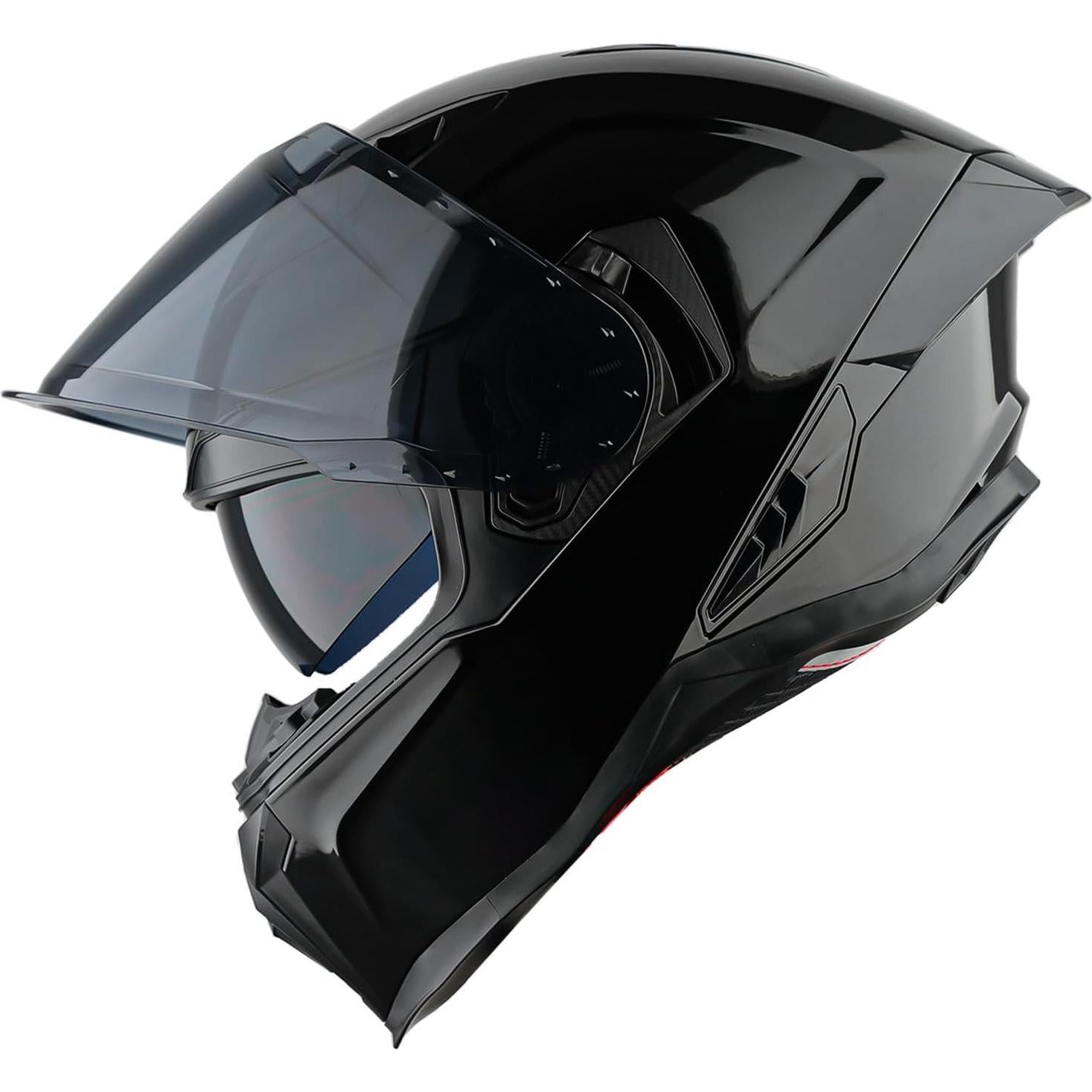 Casco Integral 1Storm KT828 Negro Brillante Doble Visor