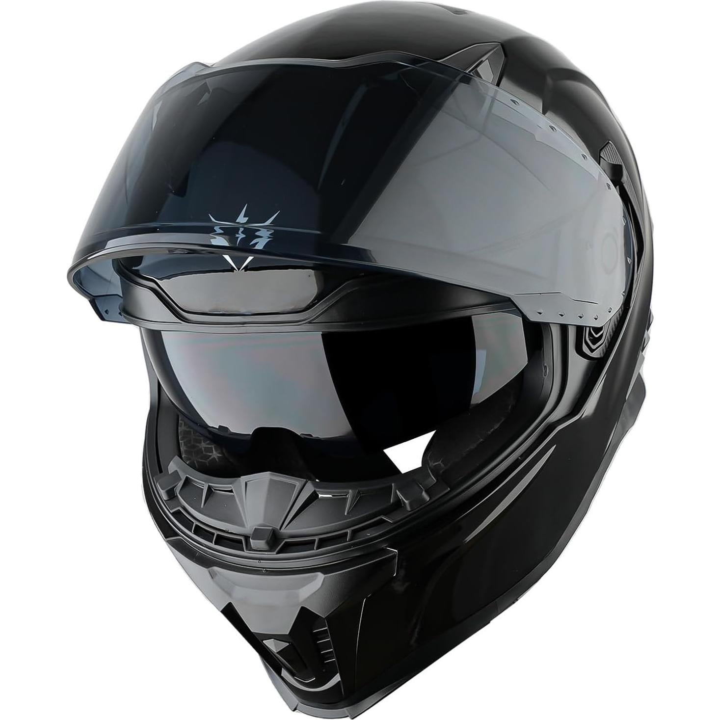 Casco Integral 1Storm KT828 Negro Brillante Doble Visor