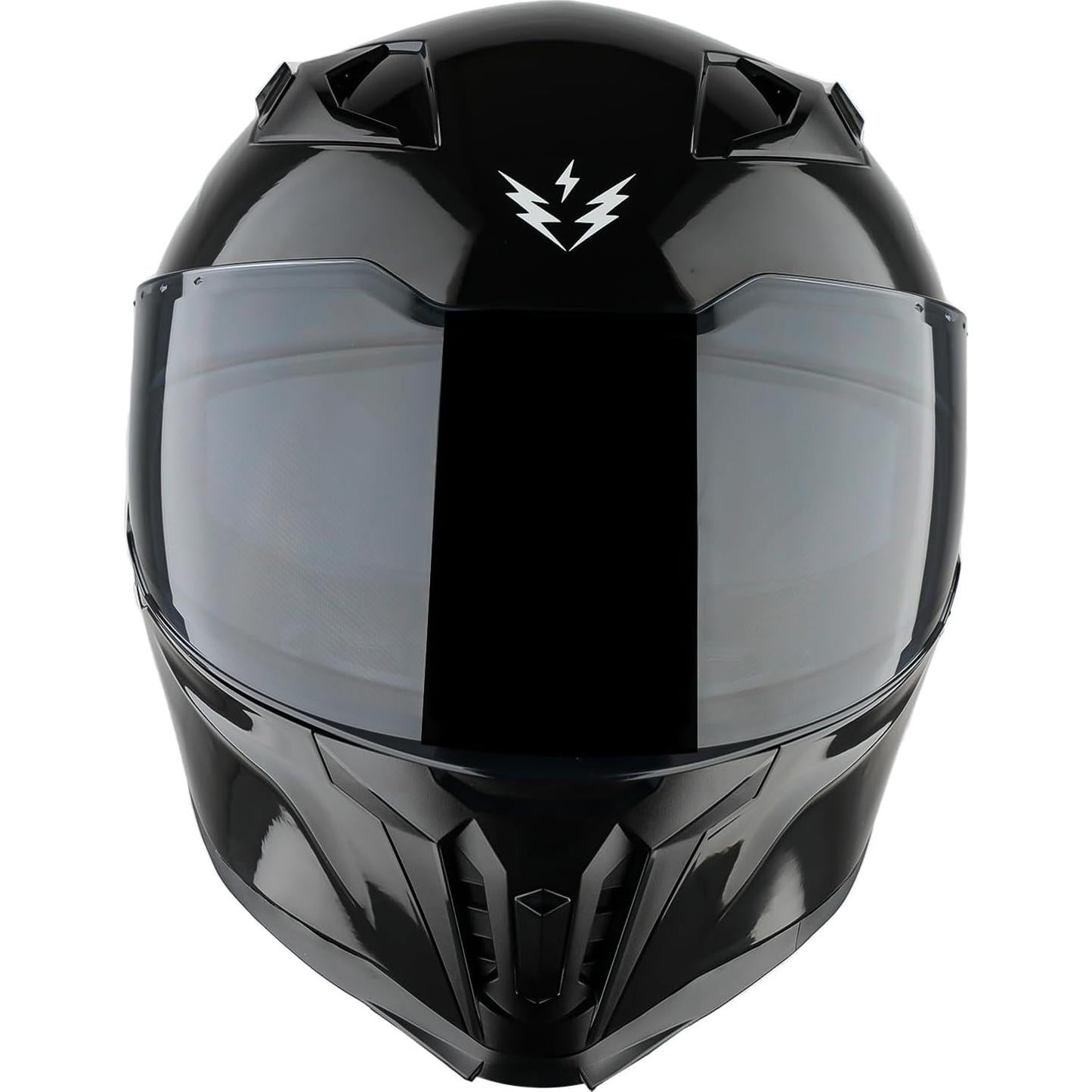 Casco Integral 1Storm KT828 Negro Brillante Doble Visor