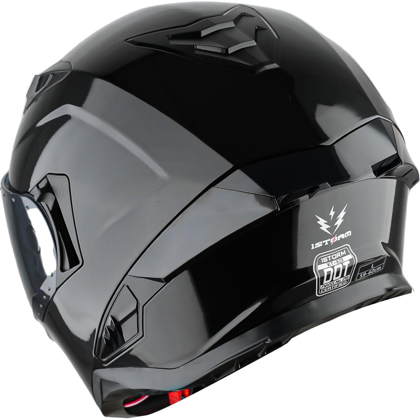 Casco Integral 1Storm KT828 Negro Brillante Doble Visor