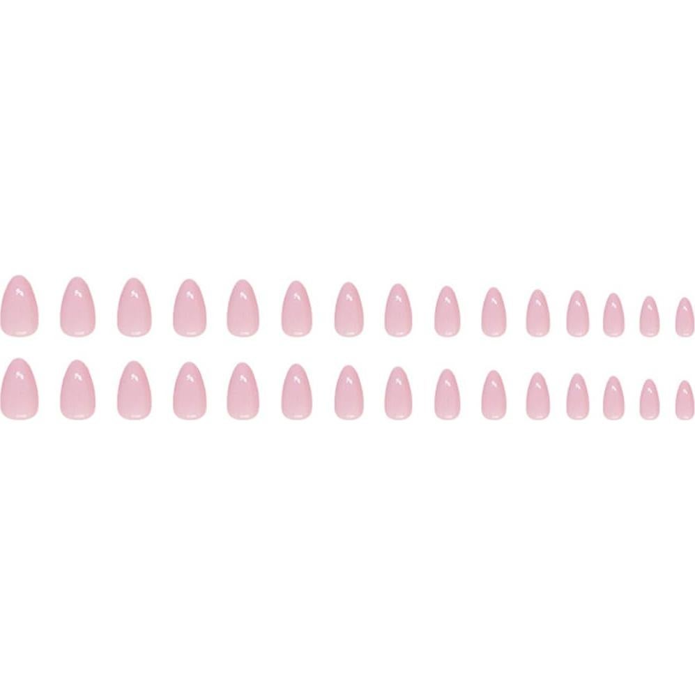 Uñas Postizas Almendra Rosa Púrpura 24 Pcs Acrílicas