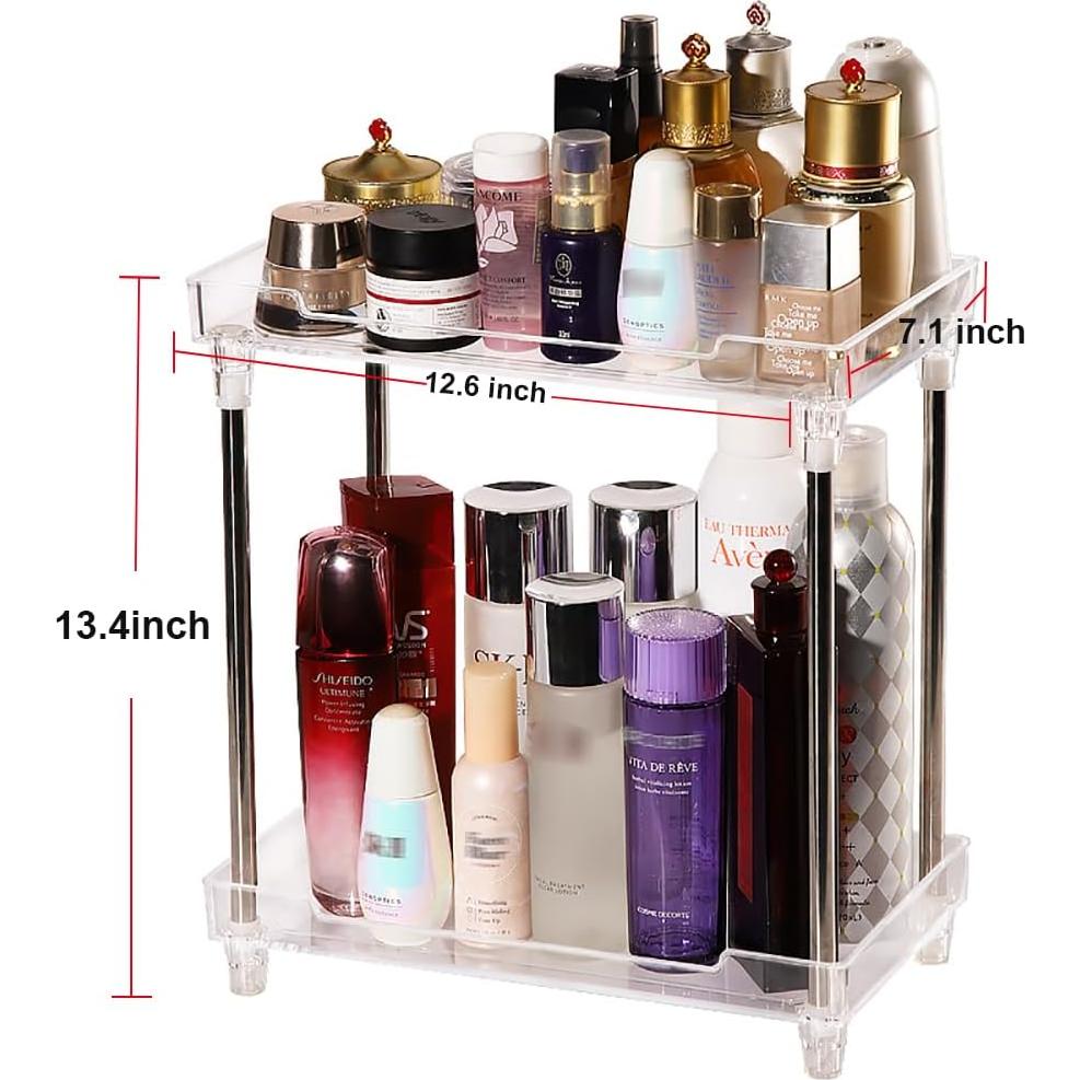 Estante de Almacenamiento AfooBezos 2 Niveles Transparente