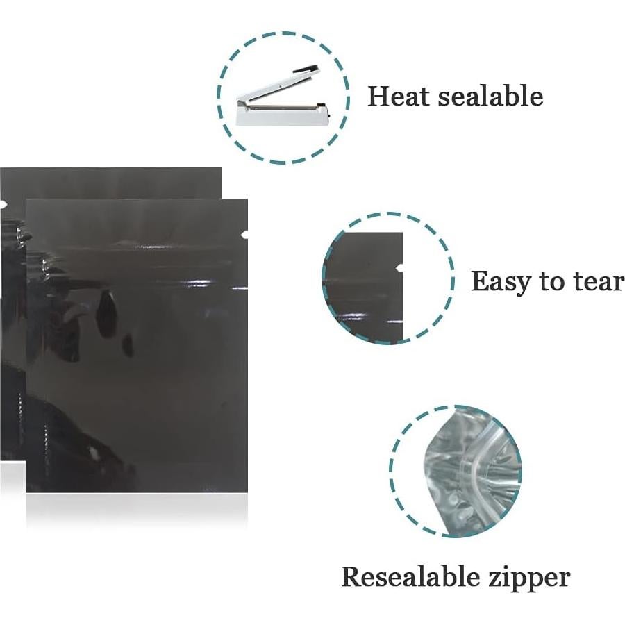 Paquete de 100 bolsas Mylar reutilizables MITOB 6x8cm