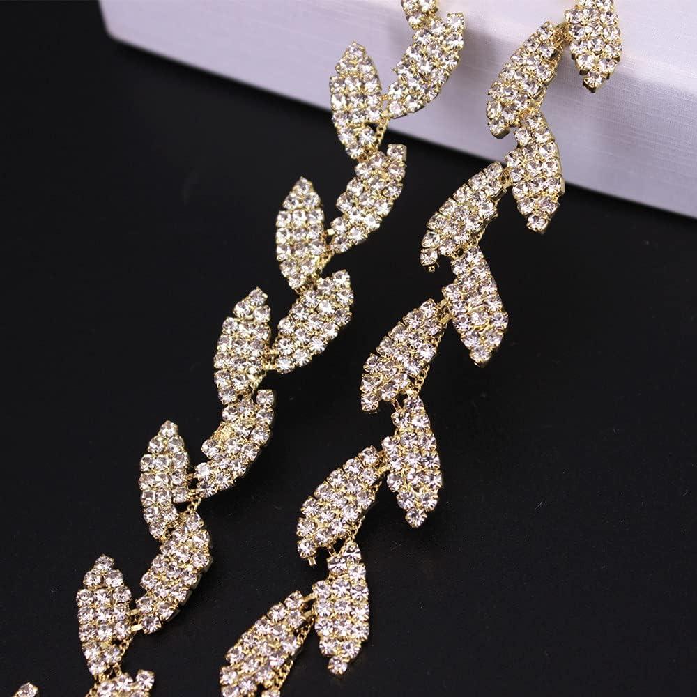 Cadena de Rhinestone Oro Phicmanlo 90cm para DIY Vestidos