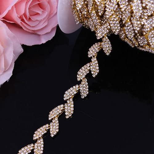 Cadena de Rhinestone Oro Phicmanlo 90cm para DIY Vestidos