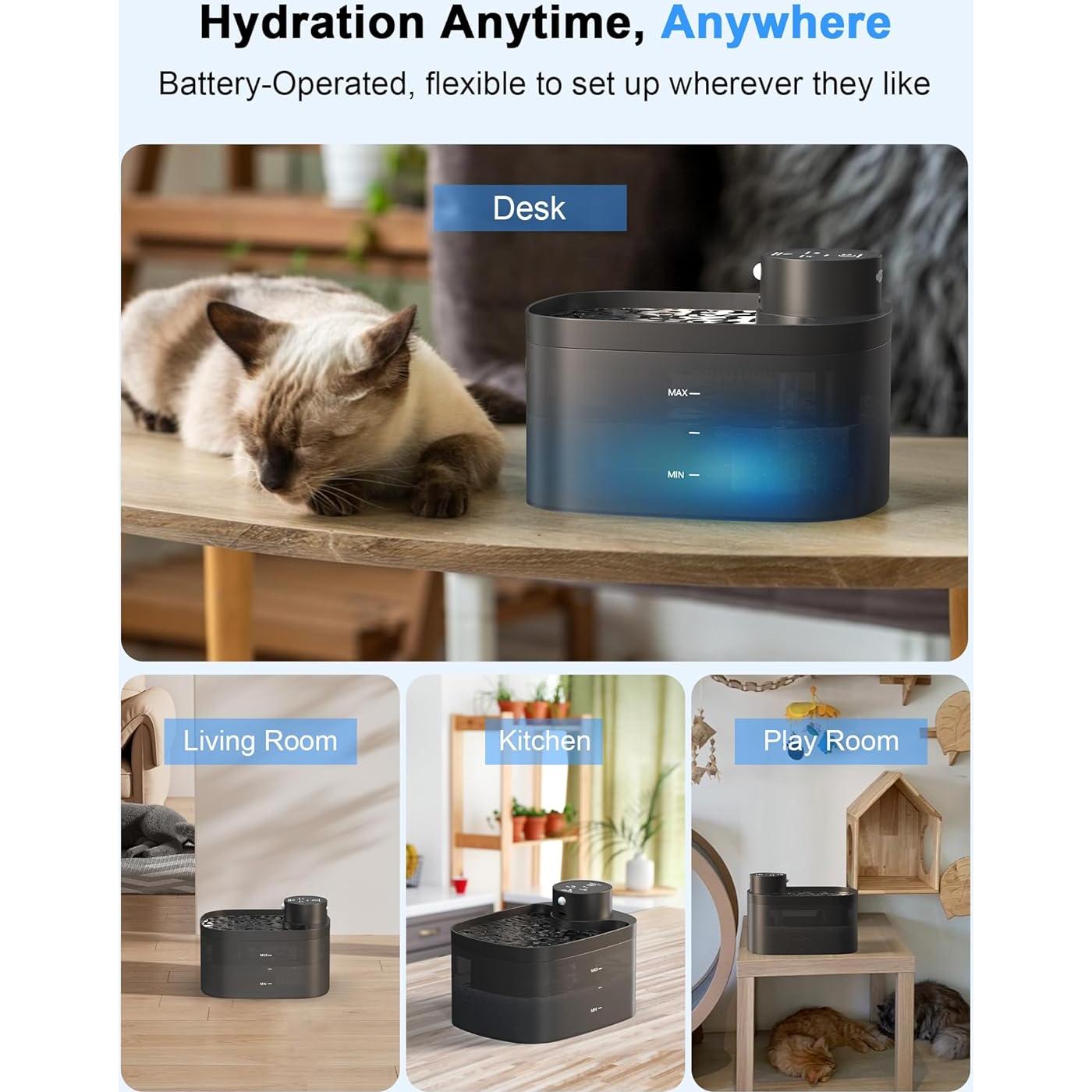 Fuente de Agua Inalámbrica para Gatos Putilog 2.5L con Sensor