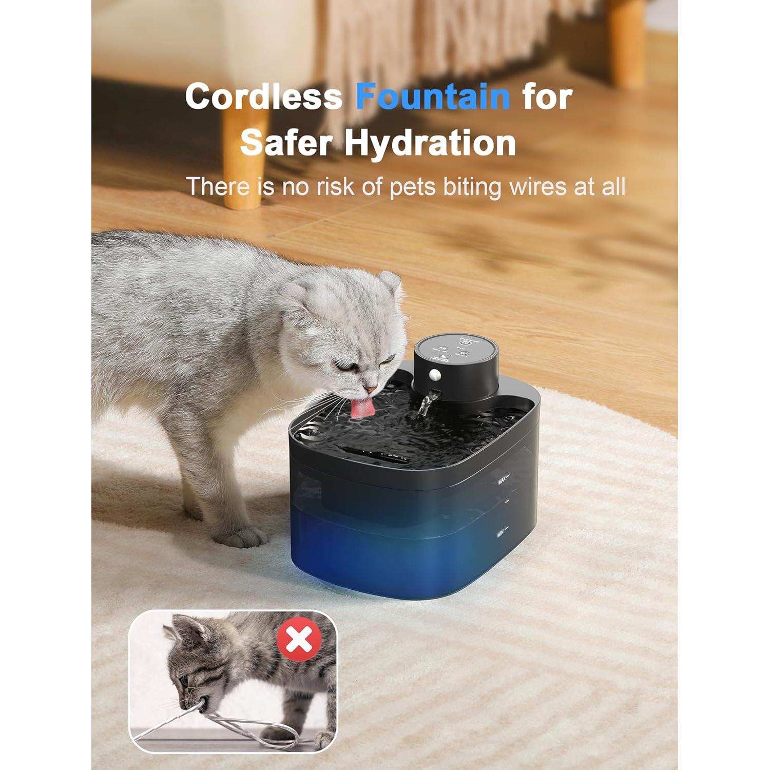 Fuente de Agua Inalámbrica para Gatos Putilog 2.5L con Sensor