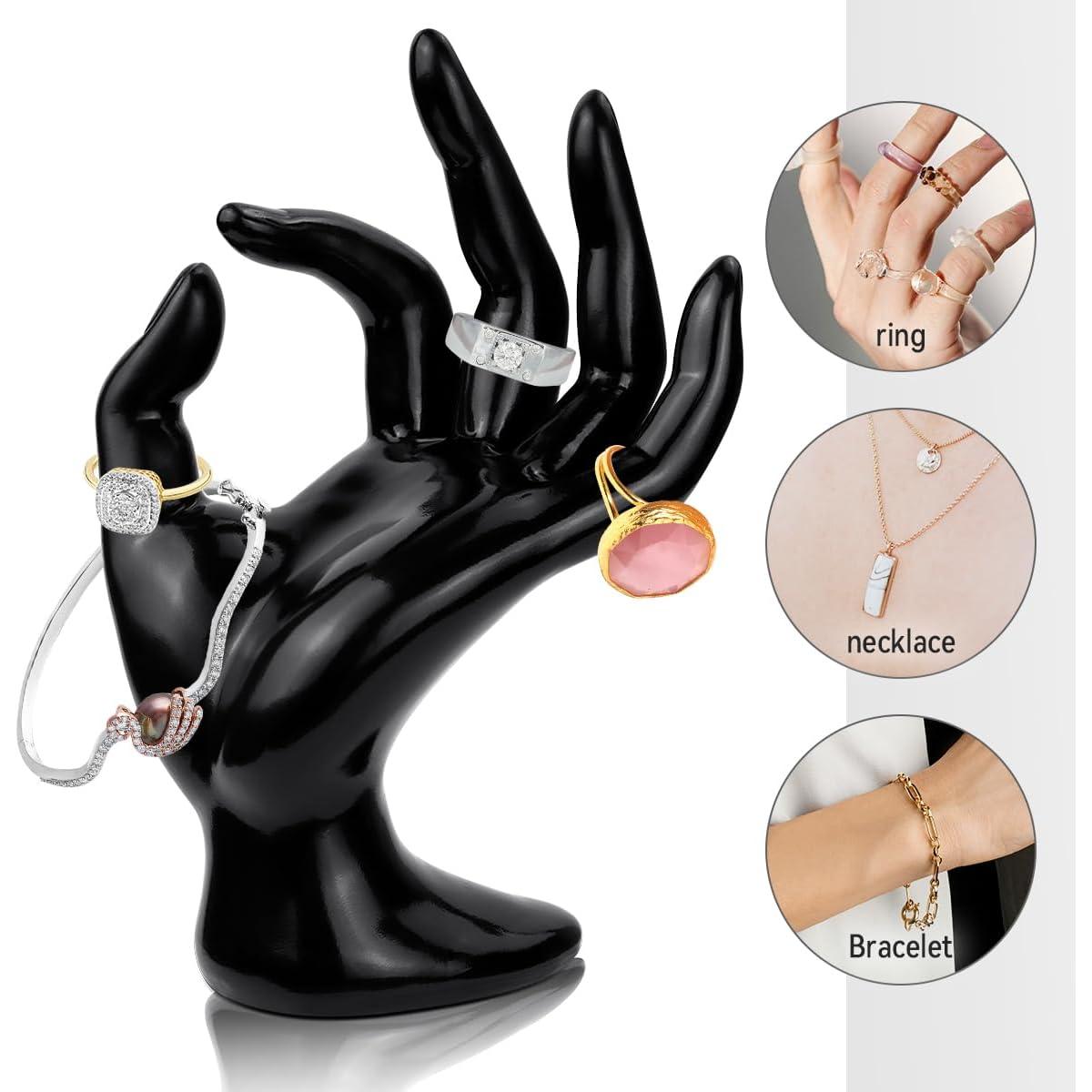 Soporte de Joyería en Forma de Mano Yuntop Negro 11.4x17cm