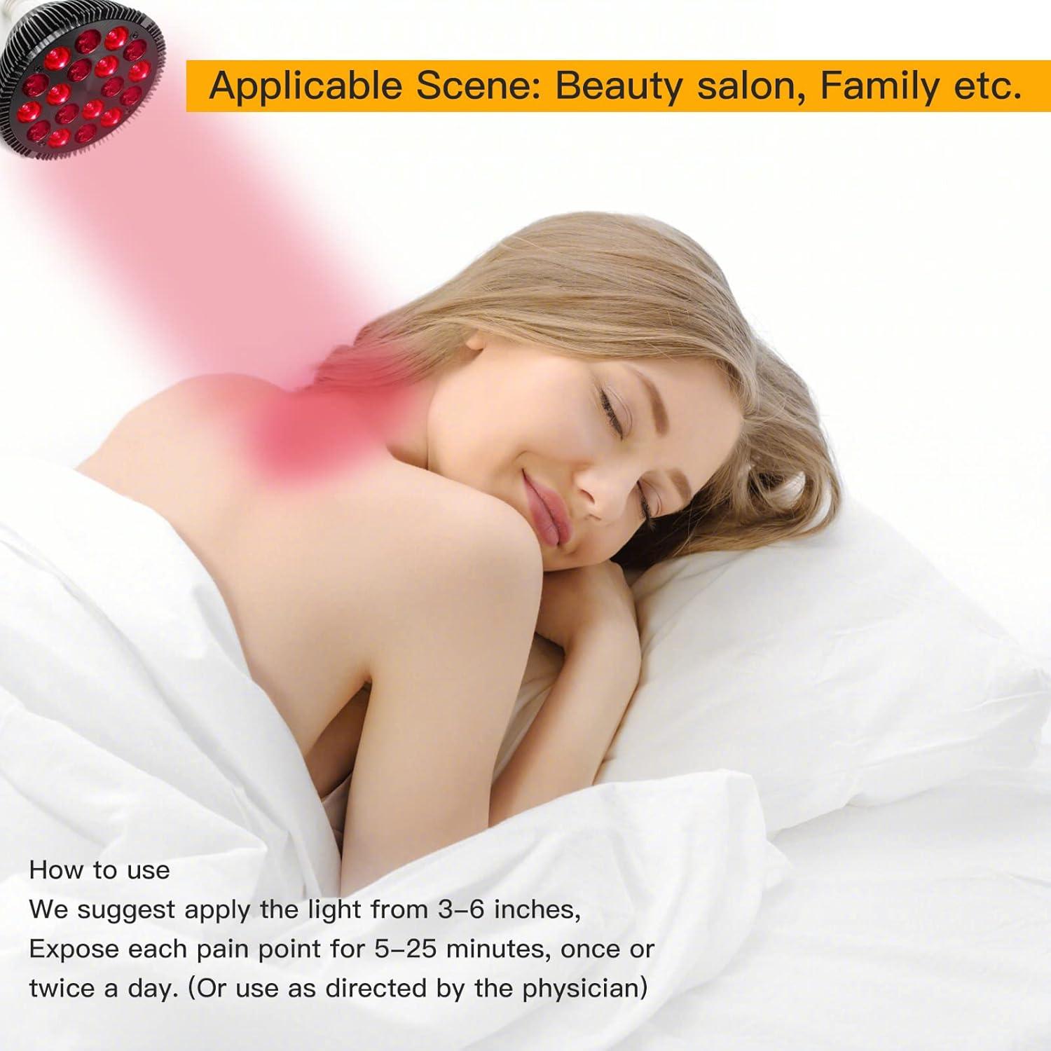 Lámpara de Terapia Luz Roja Zarbaha 18 LED 54W Alivio Dolor