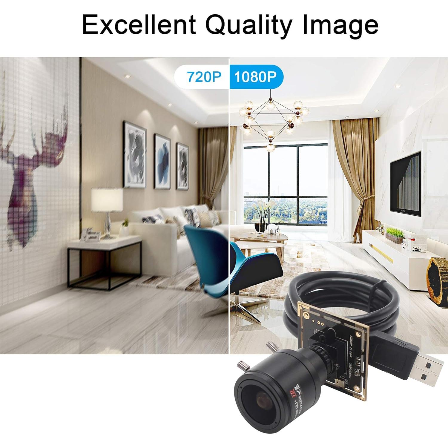 Cámara USB HD 1080P Hotpet con Lente Varifocal 2.8-12mm