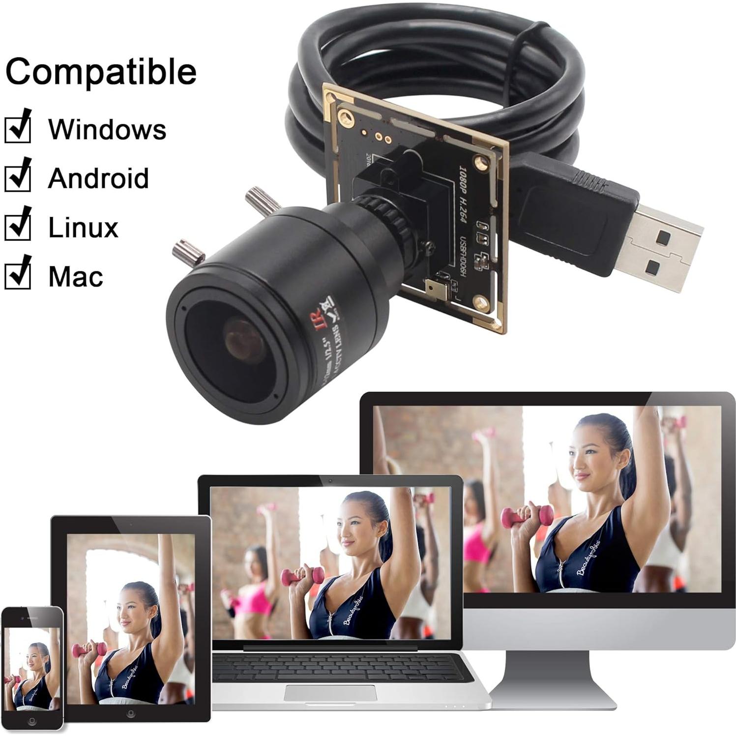 Cámara USB HD 1080P Hotpet con Lente Varifocal 2.8-12mm