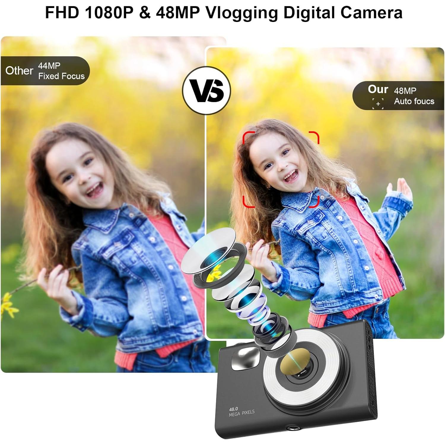 Cámara Digital Compacta SONSHUYI H12 48MP 1080P para Niños