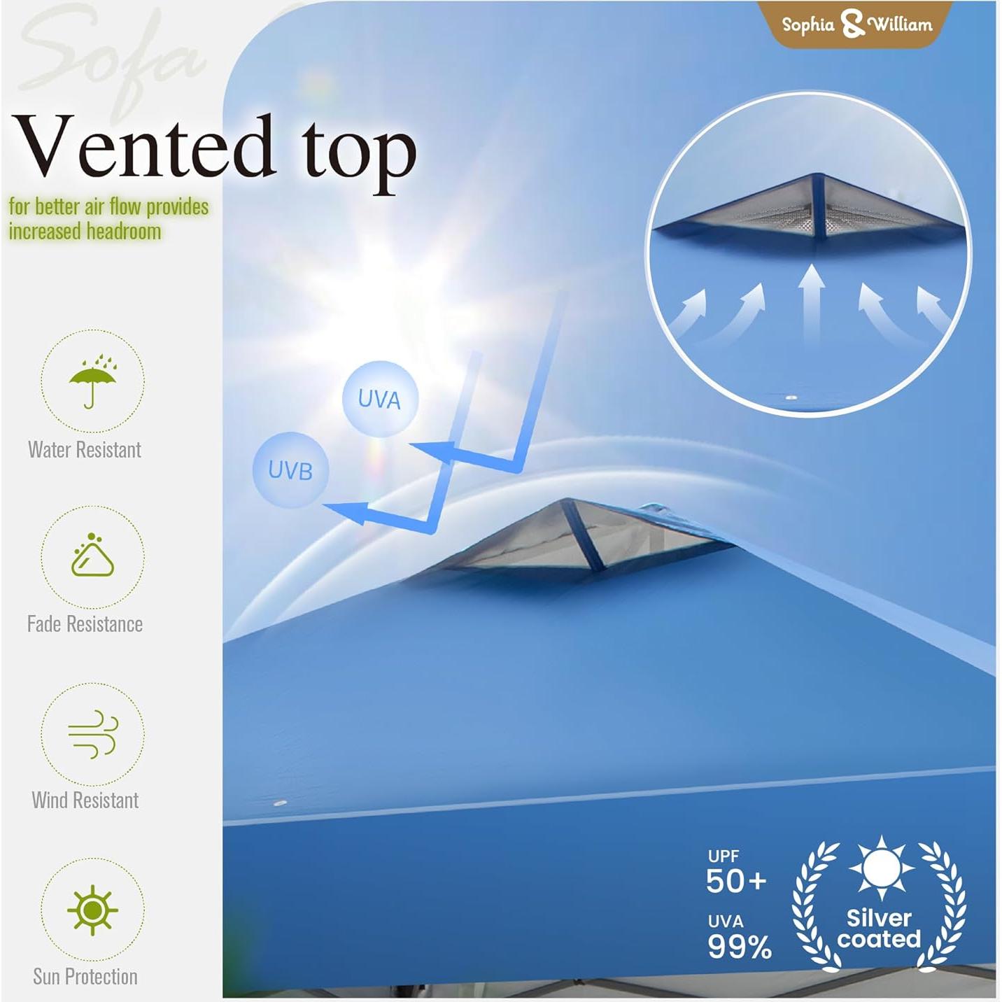 Carpa Canopy Pop Up 3.05x3.05m Sophia & William Azul