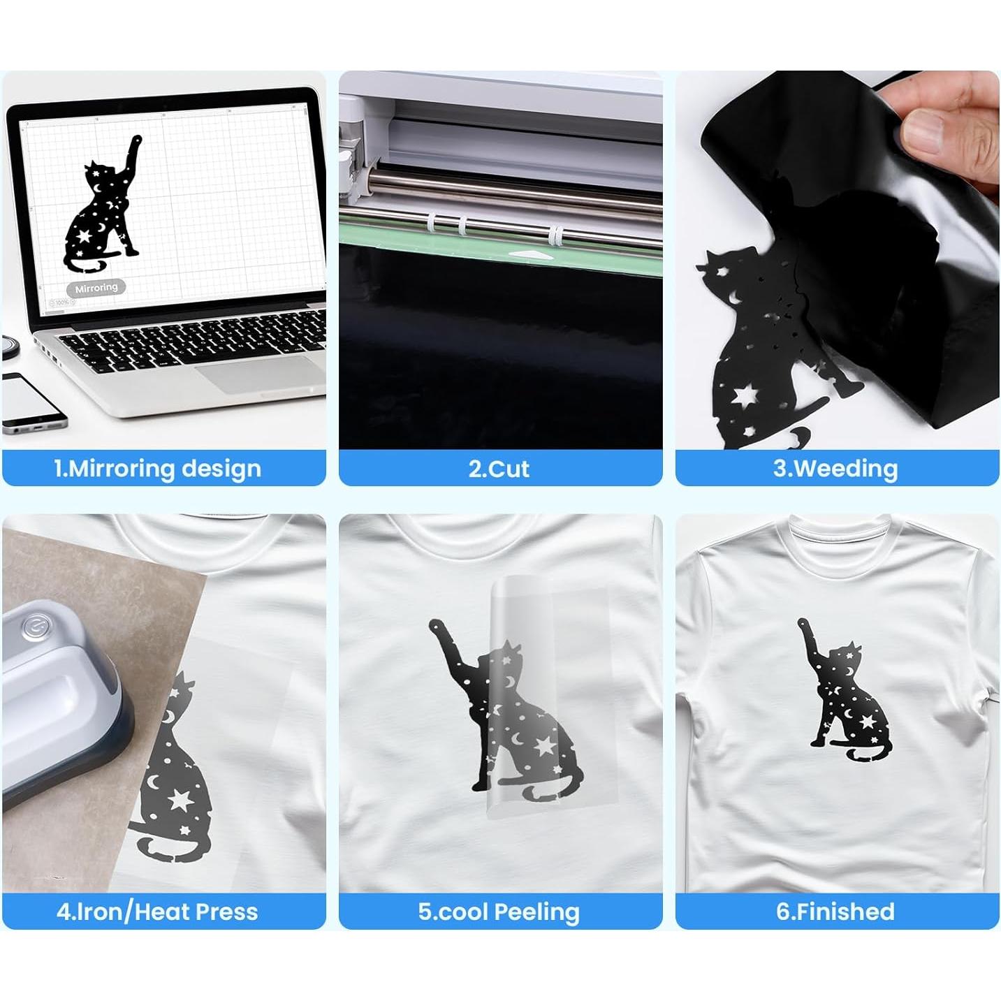 Vinilo de Transferencia de Calor Sileelis Negro 300g 12x2.44m