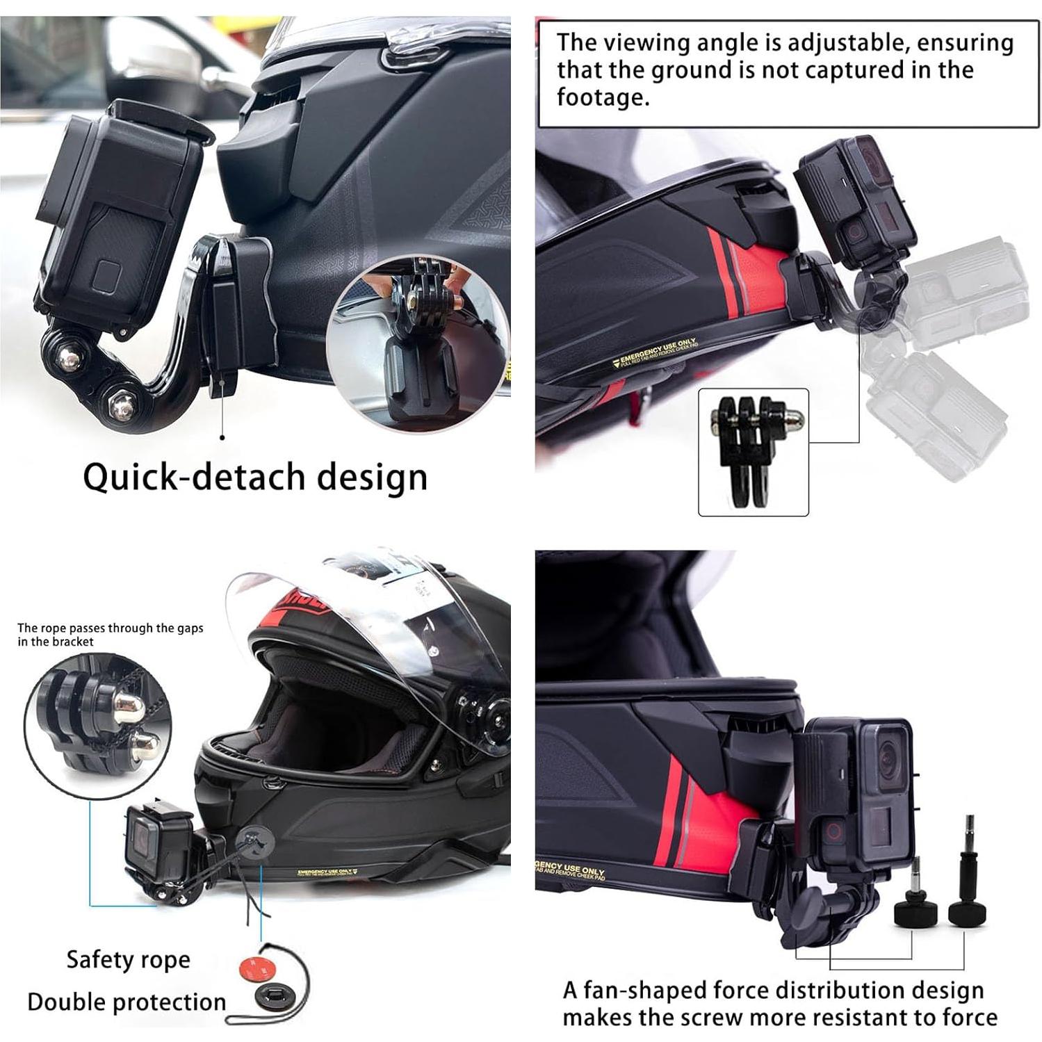 Kit Montaje Barbilla Casco Motocicleta StableNeino para GoPro