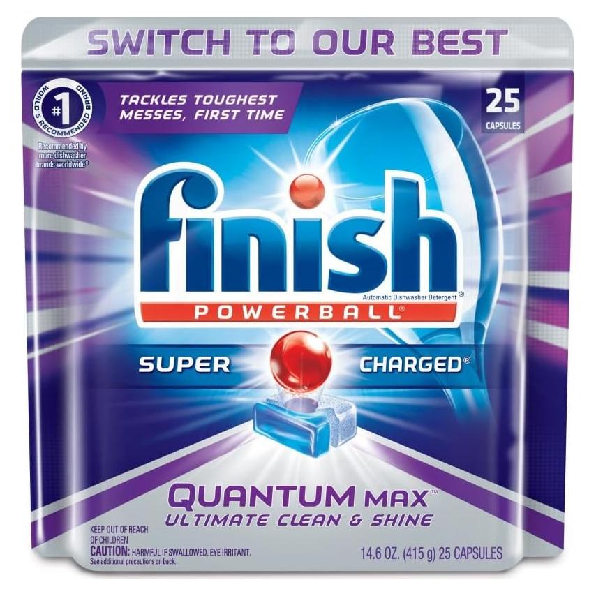 Tabletas de Detergente para Lavavajillas Finish Quantum Max 25 Unidades