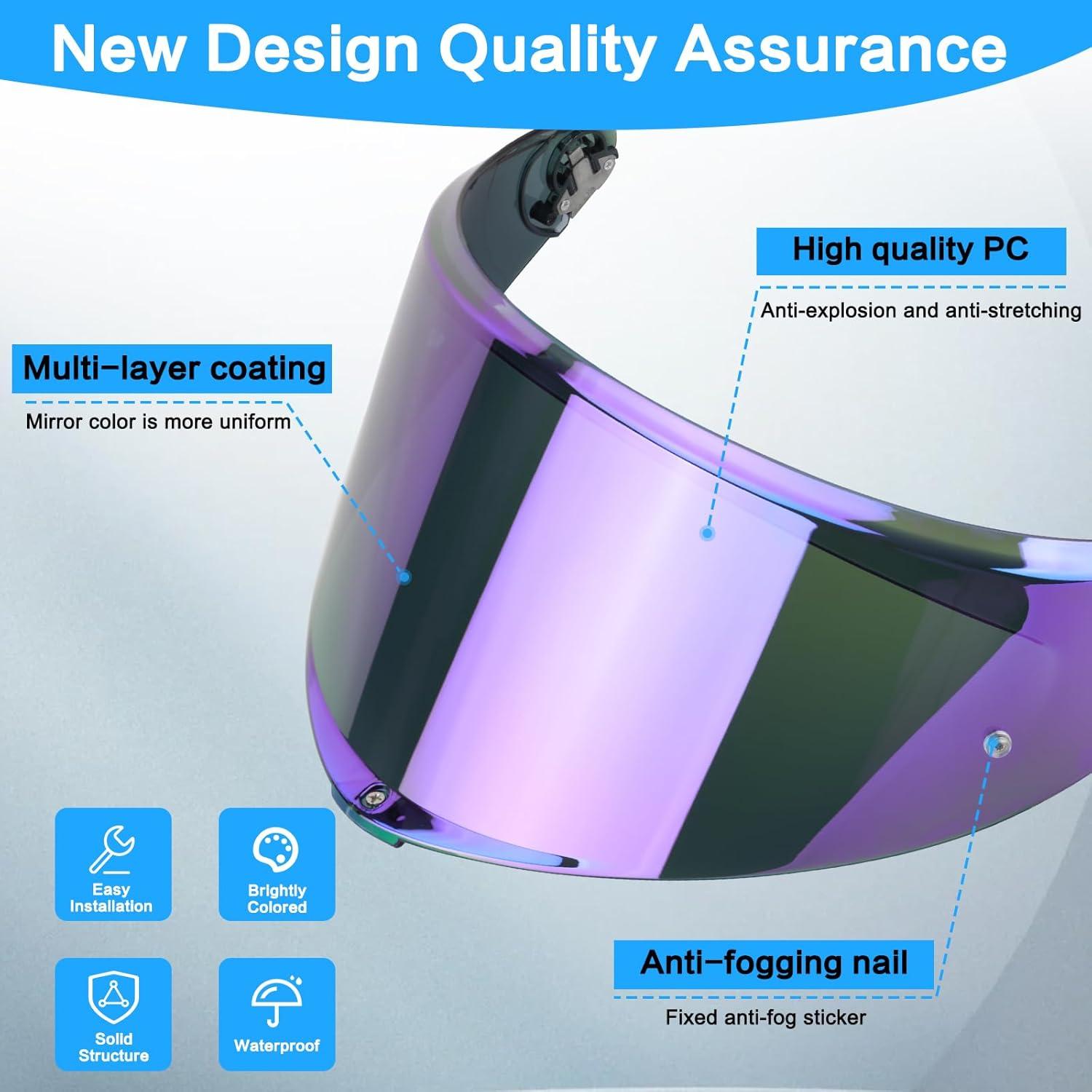 Visera de Casco RIDLOG K6 K6s Tintada Cromo Púrpura