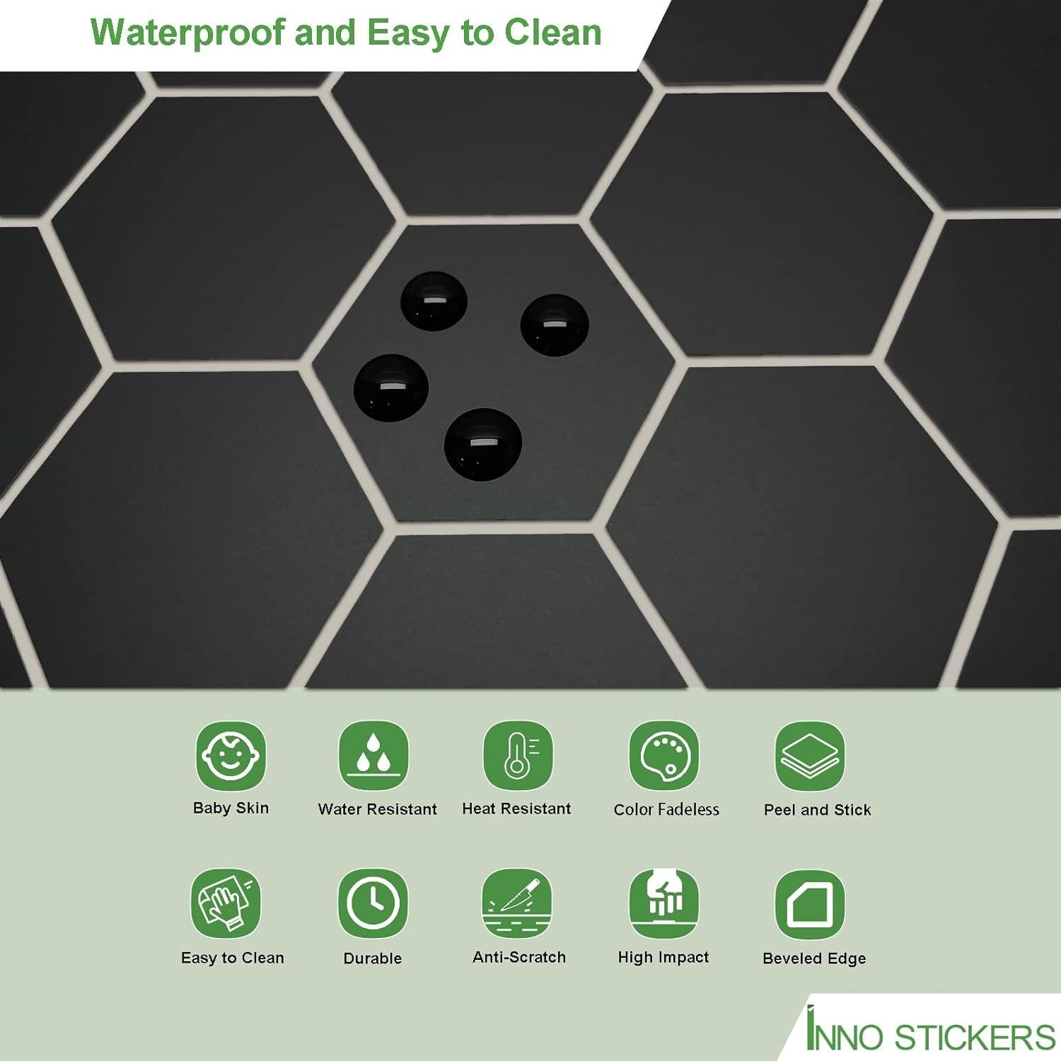 Azulejos Hexagonales Autoadhesivos INNO STICKERS 10 Hojas 30x30 cm