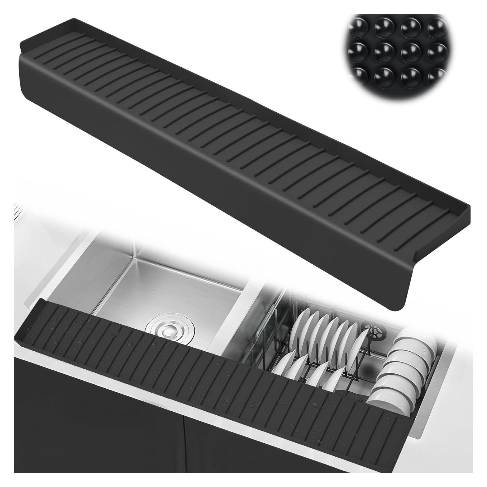 Protector de Salpicaduras de Silicona IwelKee 76.2x10.16cm Negro