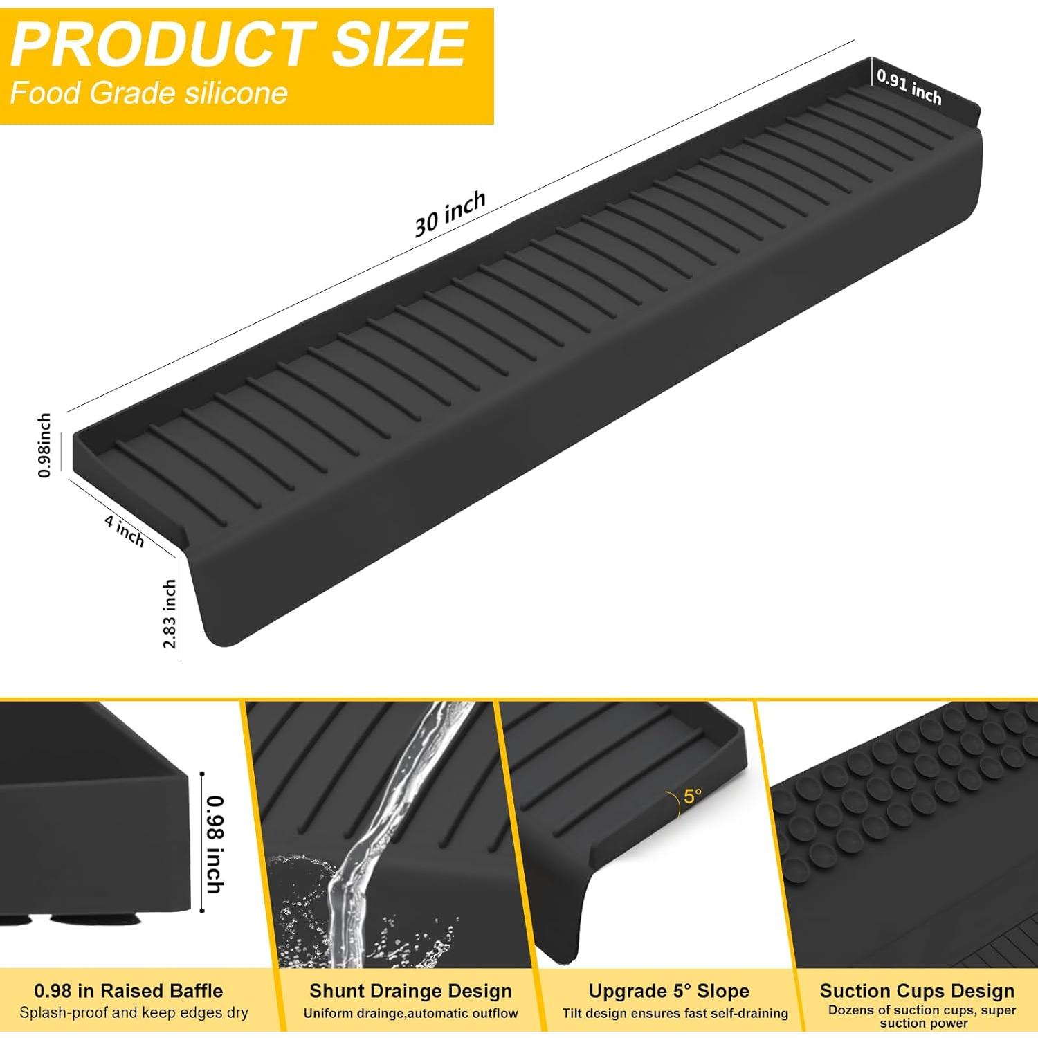 Protector de Salpicaduras de Silicona IwelKee 76.2x10.16cm Negro