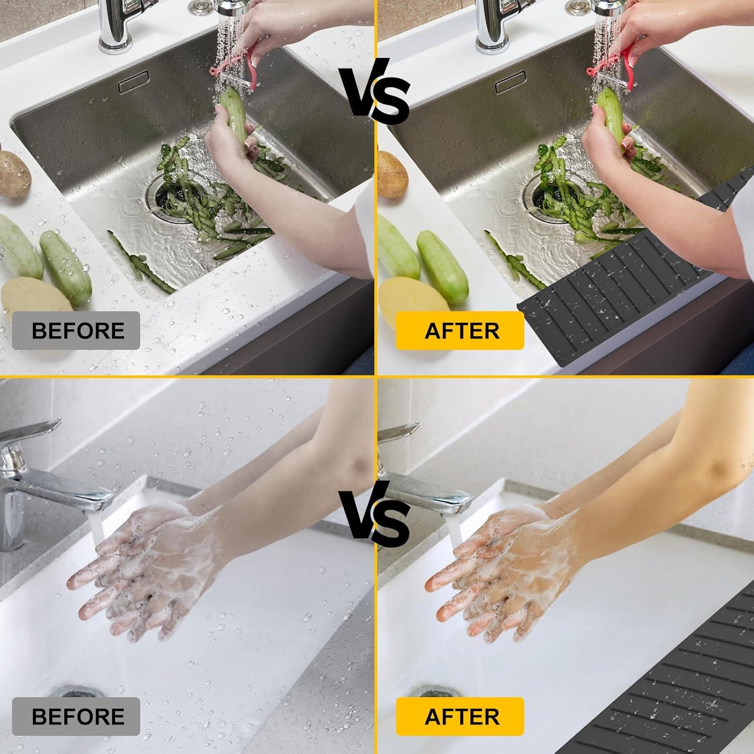 Protector de Salpicaduras de Silicona IwelKee 76.2x10.16cm Negro